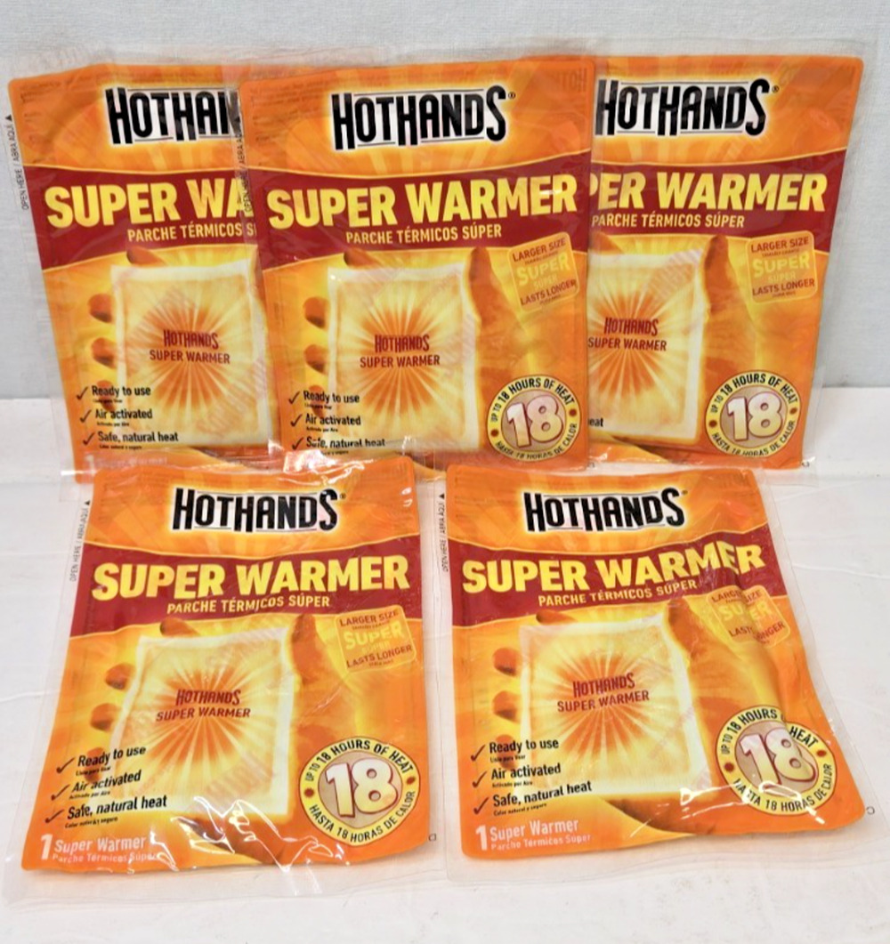 HotHands Body & Hand Super Warmers 18 Hours of Heat - 5 Individual Warmers